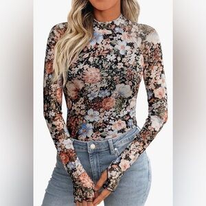 Dealmore Mesh Mock-neck Top, Size XL